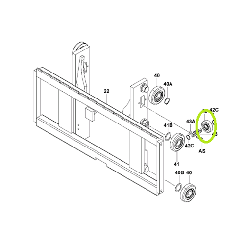 Side Carriage Roller (25mm x 72mm x 28mm)