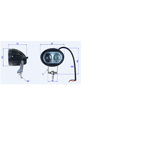 Blue Spot Mini LED Safety Light (10-80 Volt - 20W-1300 Lumens) 95mm H X 60mm W